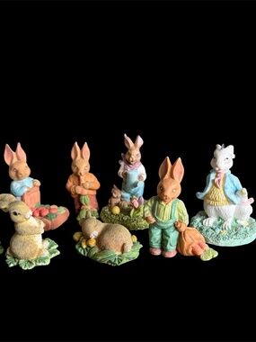 Vintage Nature's Wonders Rabbit/Bunny Family-set of 8pcs.